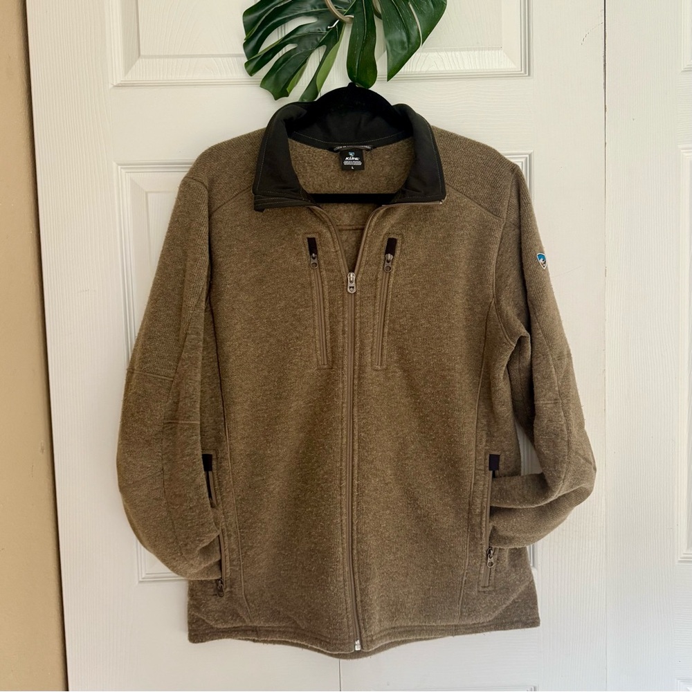 Kuhl Men's Tan Fleece Zip up Jacket Size L
